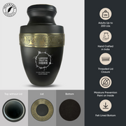 Personalized Adult Human Cremation Urn with Custom Name Date on Gold Rim Container for Ashes and Men or Women Cremains | Elite Just Funny Urn Series | 200 Lbs | Lemme Out 1