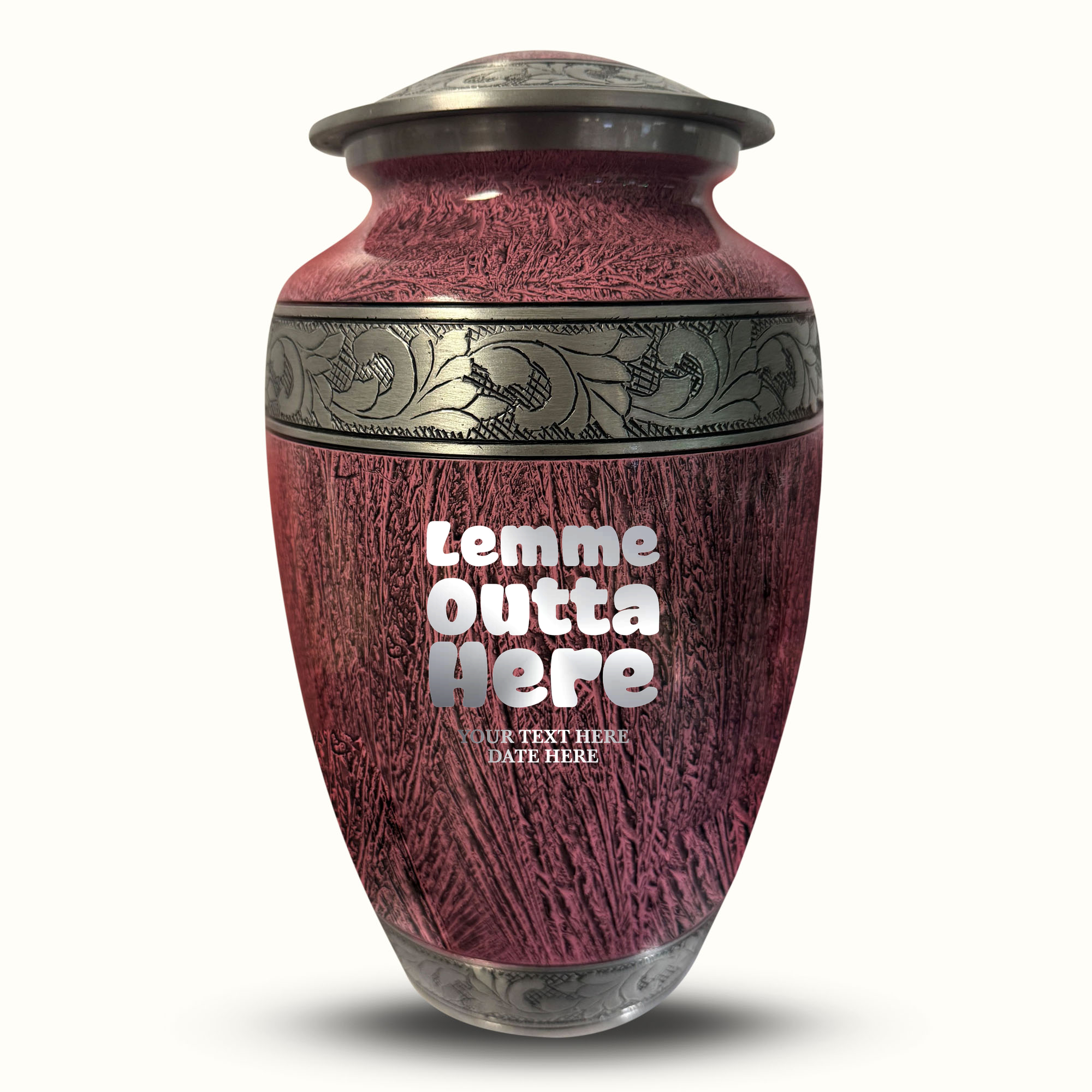 Custom Large Cremation Urn for Human Ashes - Elevate Collection - Just Funny Design - Distressed Finish - 200 Cubic Inch