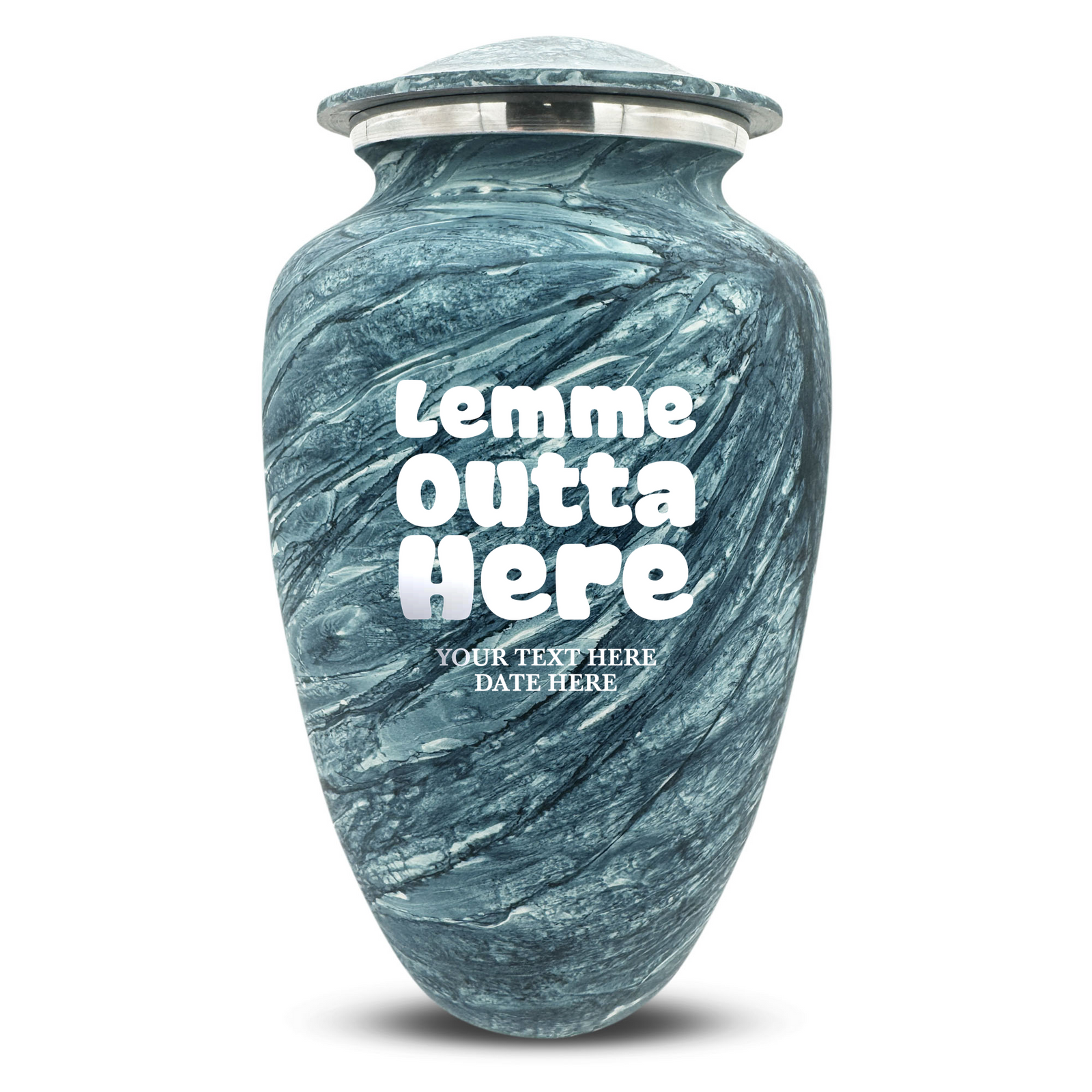 Custom Human Urns - Soft Whisper Collection - Just Funny Design - Distressed Finish - 200 Cubic Inch