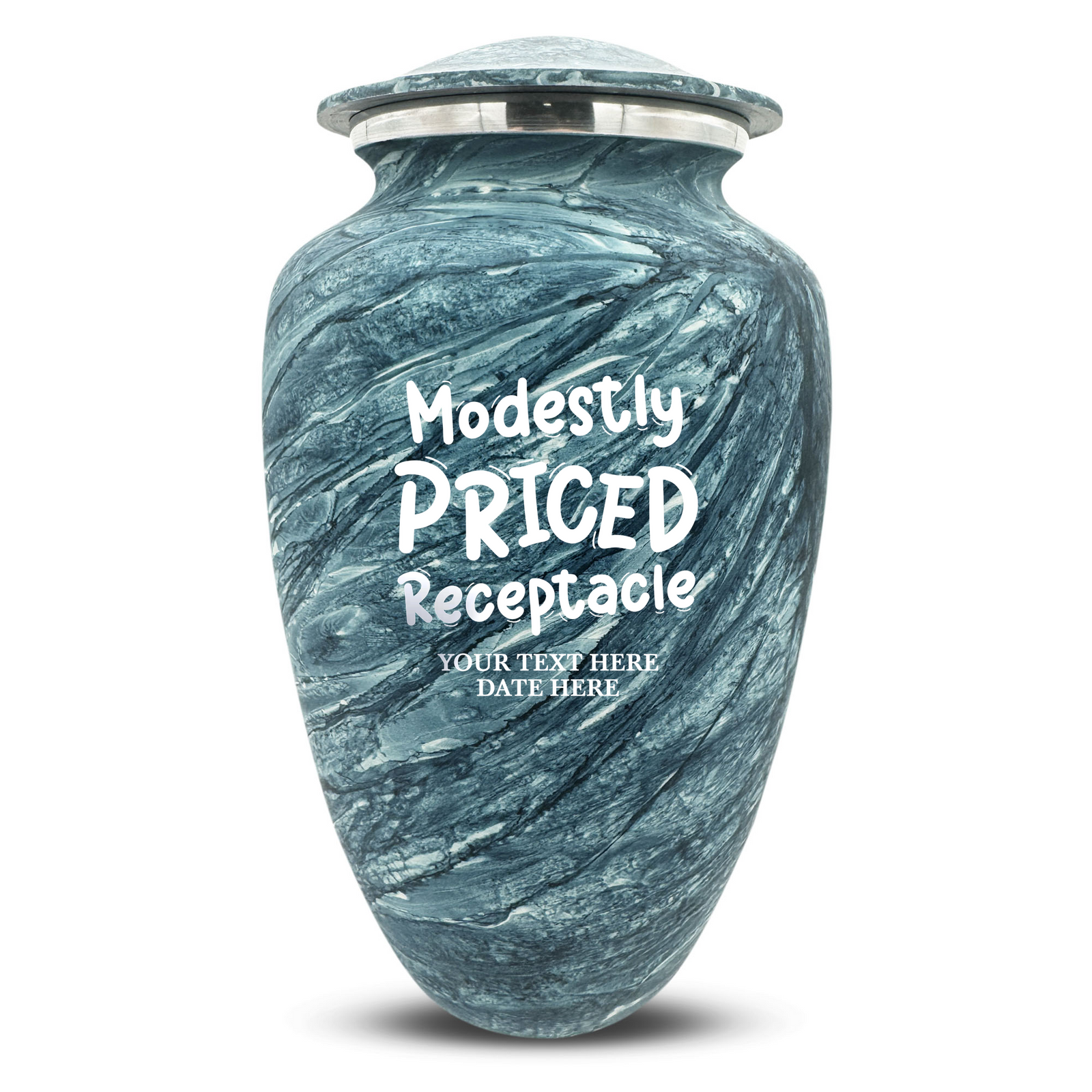 Custom Human Urns - Soft Whisper Collection - Funny TV Design - Distressed Finish - 200 Cubic Inch