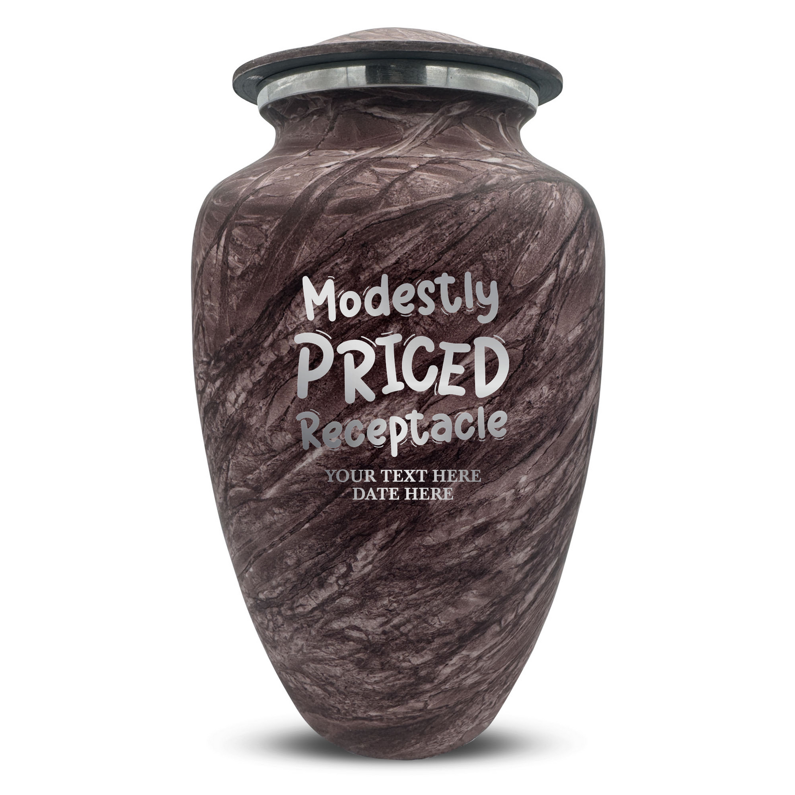 Custom Human Urns - Soft Whisper Collection - Funny TV Design - Distressed Finish - 200 Cubic Inch