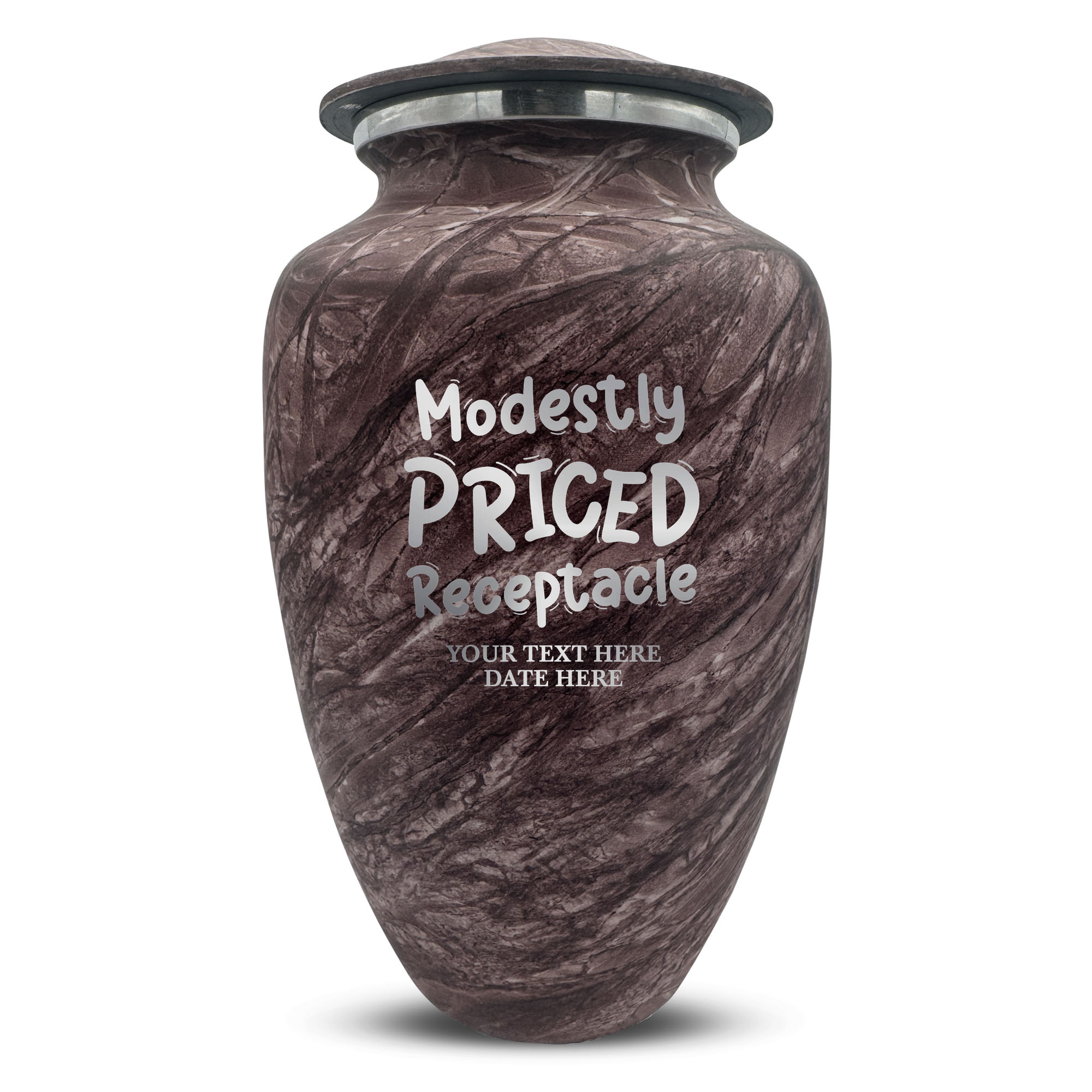 Custom Human Urns - Soft Whisper Collection - Funny TV Design - Distressed Finish - 200 Cubic Inch