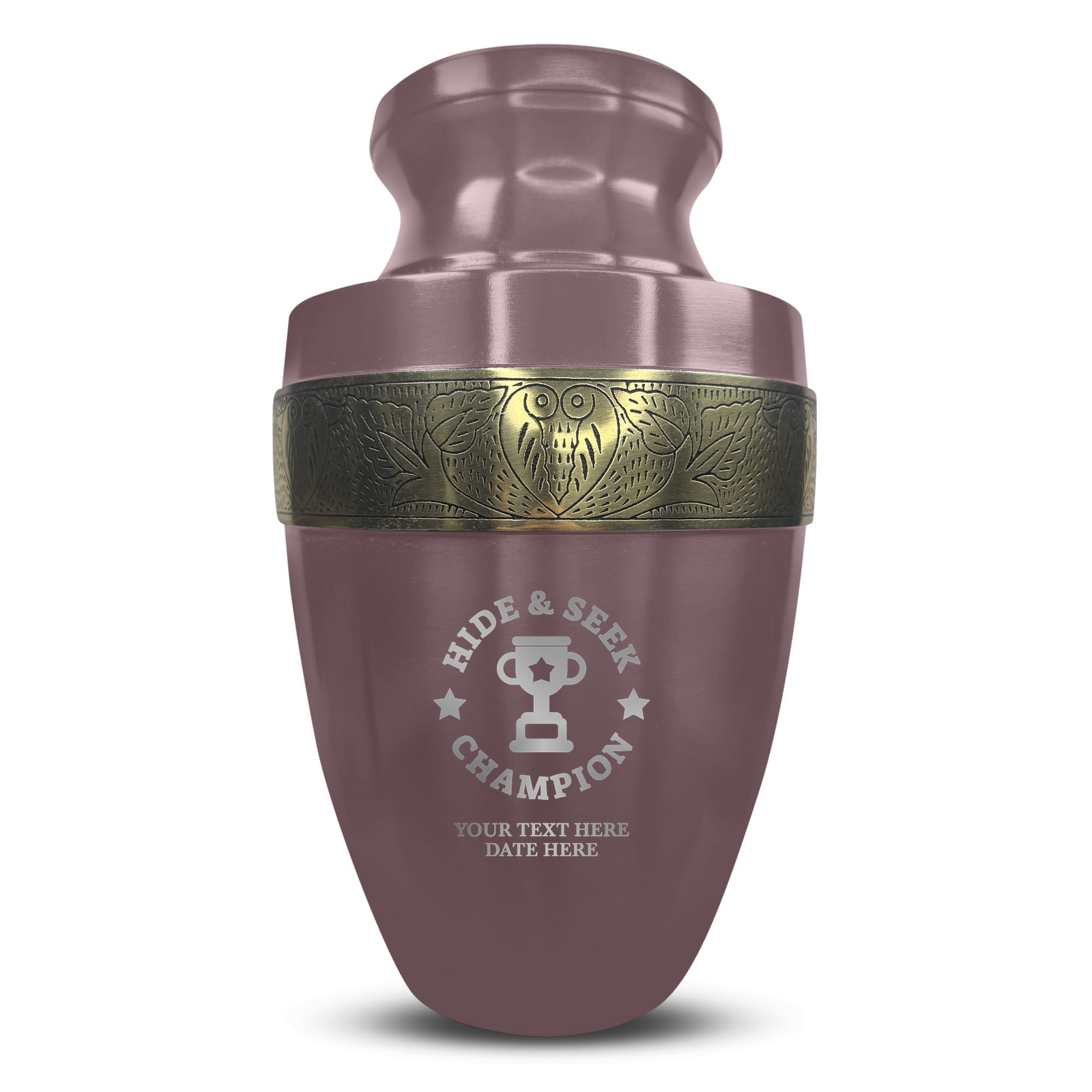 Custom Aluminum Human Urn - Dark Humor Design - Elite Collection with Gold Inlay - 200 Cubic Inch