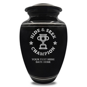 Polished Aluminum with Silver Rim Human Cremation Urn - 200 Cubic Inch | Afterlife Humor