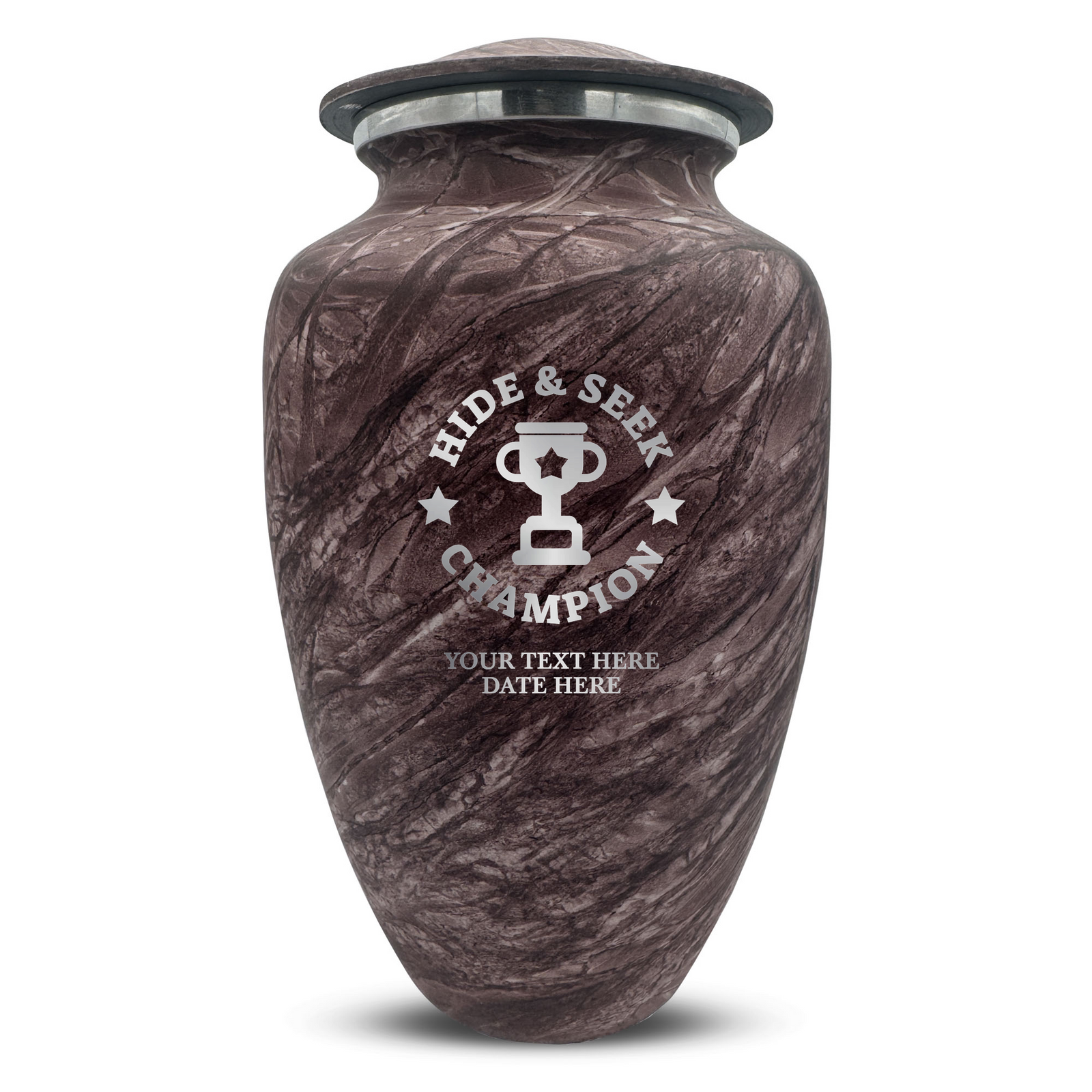 Custom Human Urns - Soft Whisper Collection - Dark Humor Design - Distressed Finish - 200 Cubic Inch
