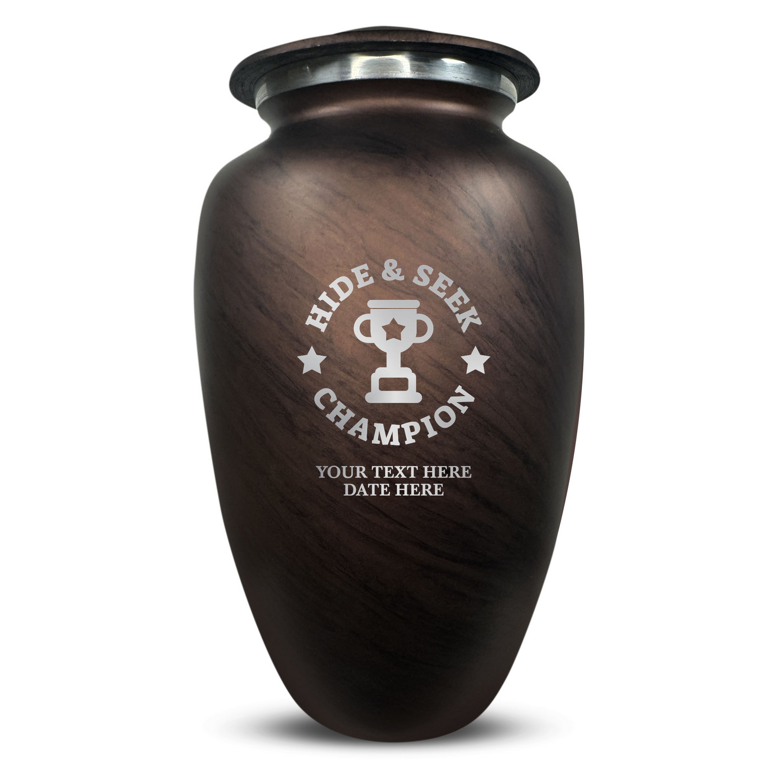 Custom Human Urns - Soft Whisper Collection - Dark Humor Design - Distressed Finish - 200 Cubic Inch