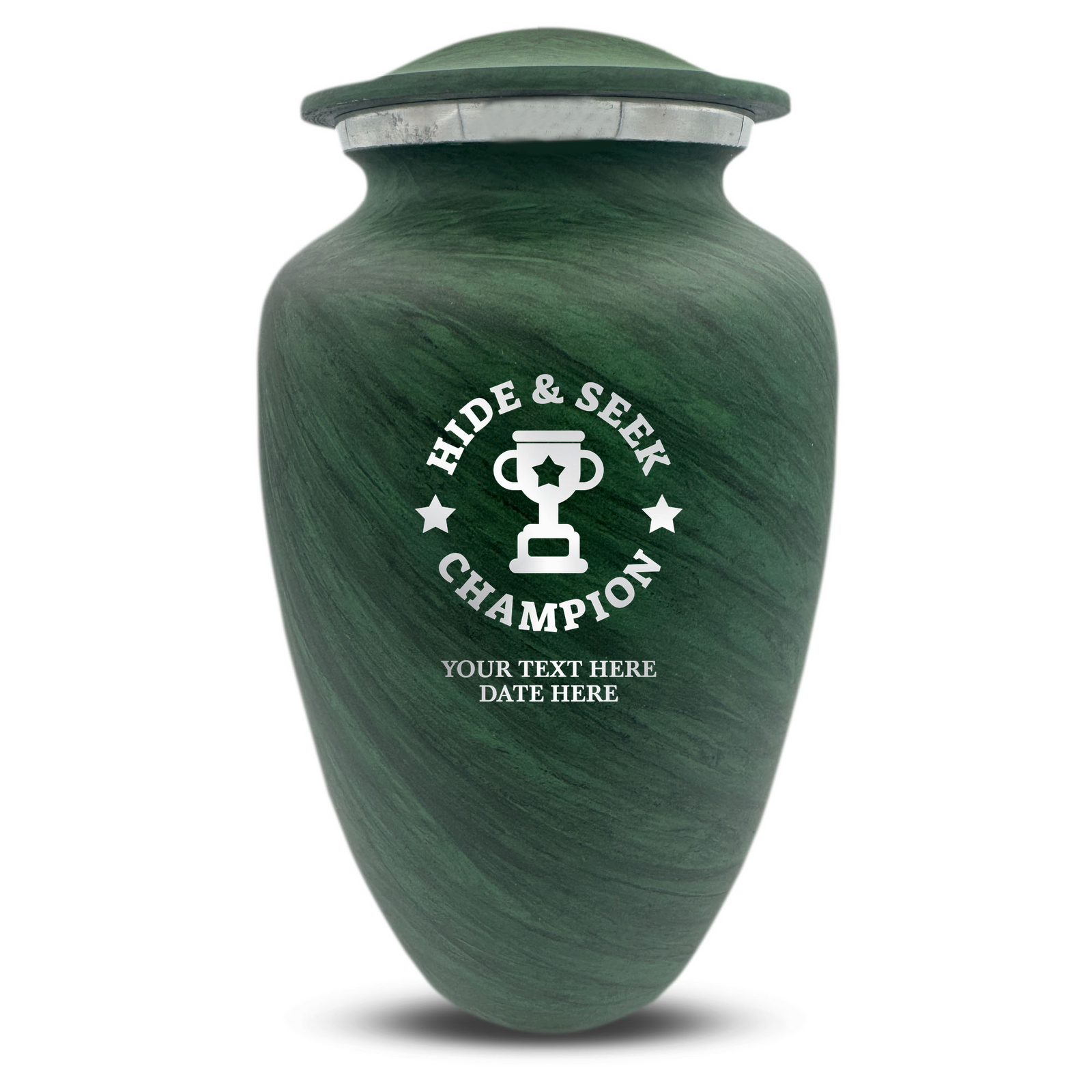 Custom Human Urns - Soft Whisper Collection - Dark Humor Design - Distressed Finish - 200 Cubic Inch