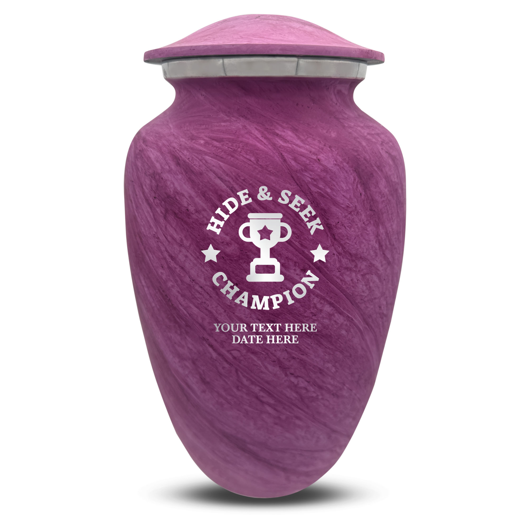 Custom Large Cremation Urn for Human Ashes - Soft Whisper Collection - Dark Humor Design - Distressed Finish - 200 Cubic Inch