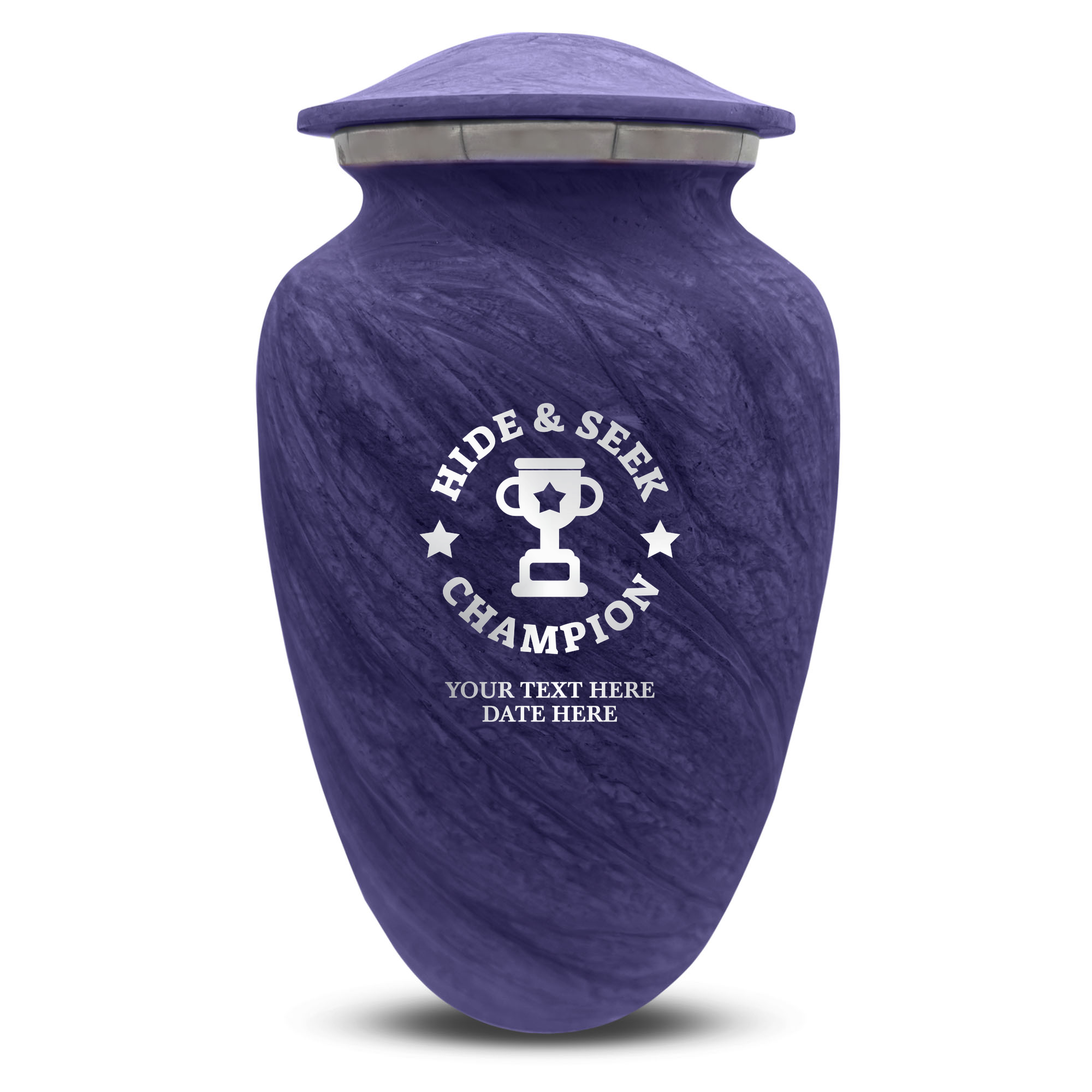 Custom Large Cremation Urn for Human Ashes - Soft Whisper Collection - Dark Humor Design - Distressed Finish - 200 Cubic Inch
