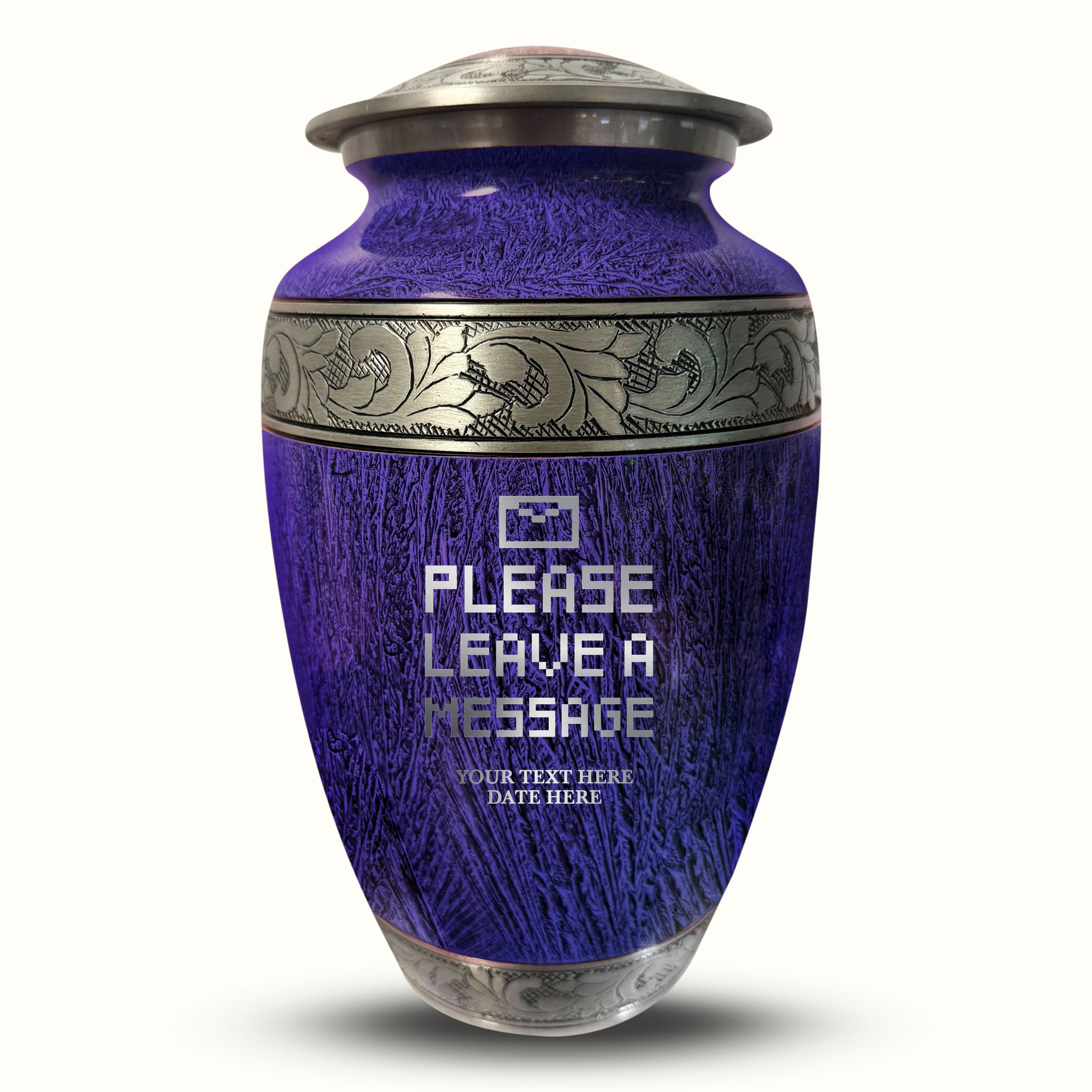 Custom Large Cremation Urn for Human Ashes - Elevate Collection - Funny Office Design - Distressed Finish - 200 Cubic Inch