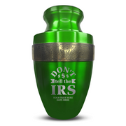 Custom Aluminum Human Urn - Funny Office Design - Elite Collection with Gold Inlay - 200 Cubic Inch