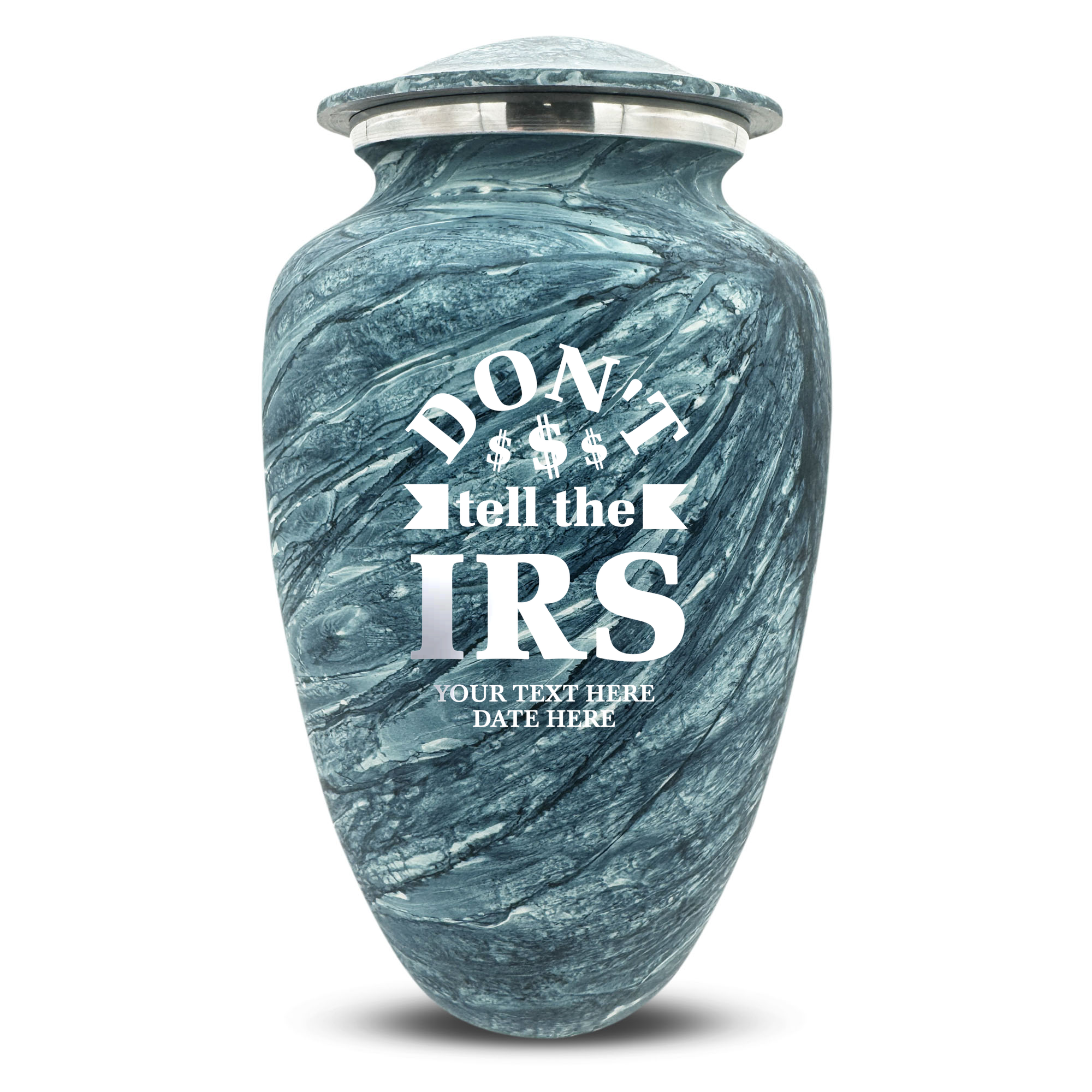 Custom Human Urns - Soft Whisper Collection - Funny Office Design - Distressed Finish - 200 Cubic Inch