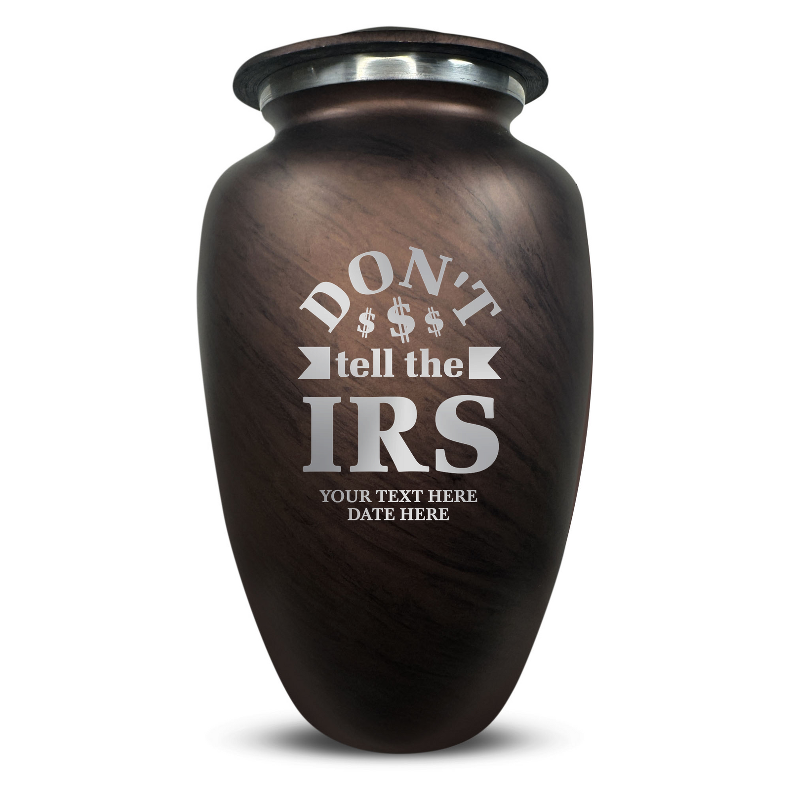 Custom Human Urns - Soft Whisper Collection - Funny Office Design - Distressed Finish - 200 Cubic Inch