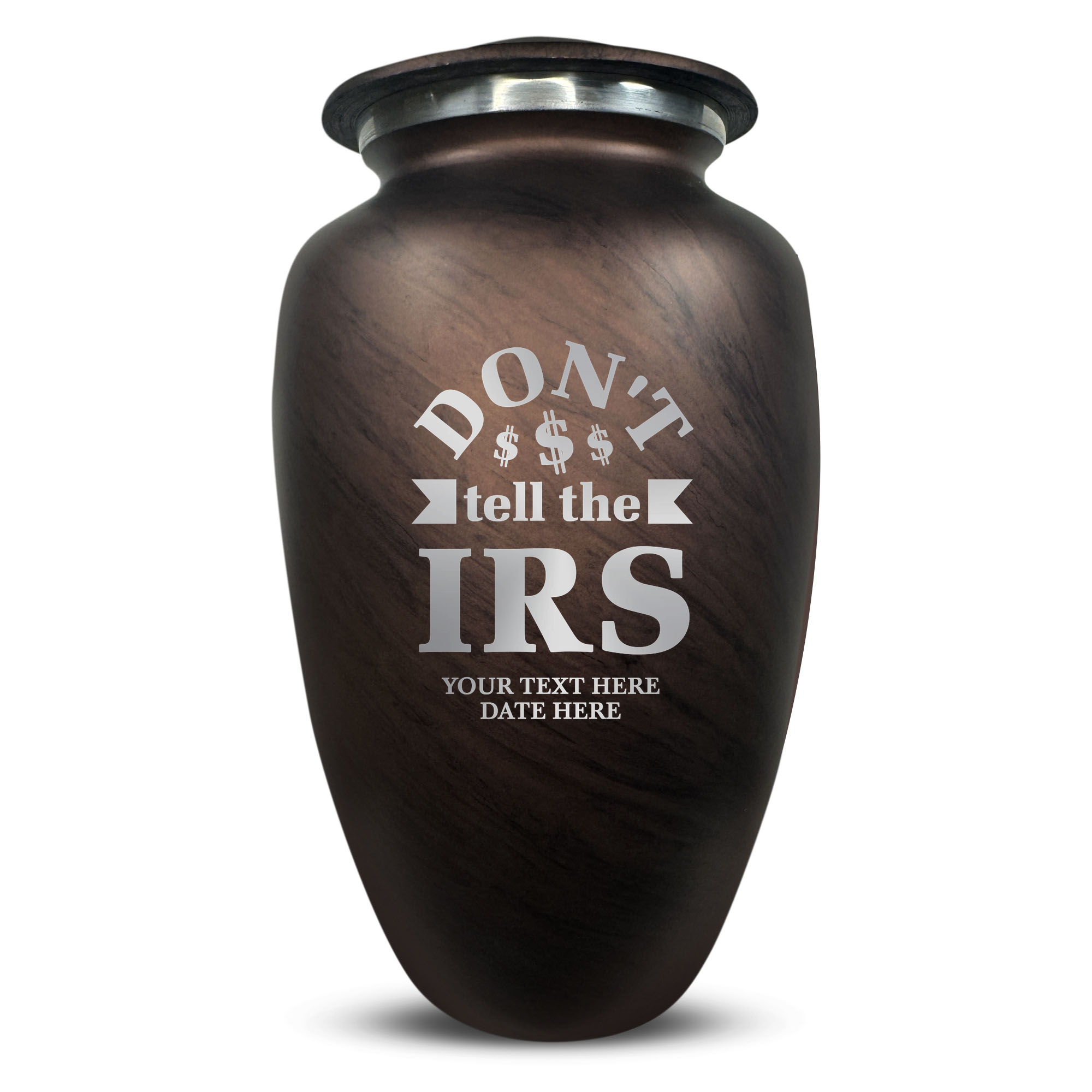 Custom Human Urns - Soft Whisper Collection - Funny Office Design - Distressed Finish - 200 Cubic Inch