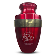 Custom Aluminum Human Urn - Simple Humor Design - Elite Collection with Gold Inlay - 200 Cubic Inch