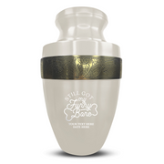 Custom Aluminum Human Urn - Simple Humor Design - Elite Collection with Gold Inlay - 200 Cubic Inch