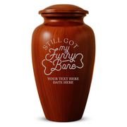 Human Cremation Urn - 200 Cubic Inch - Ingrained Wood Style Finish | Funny Memorial