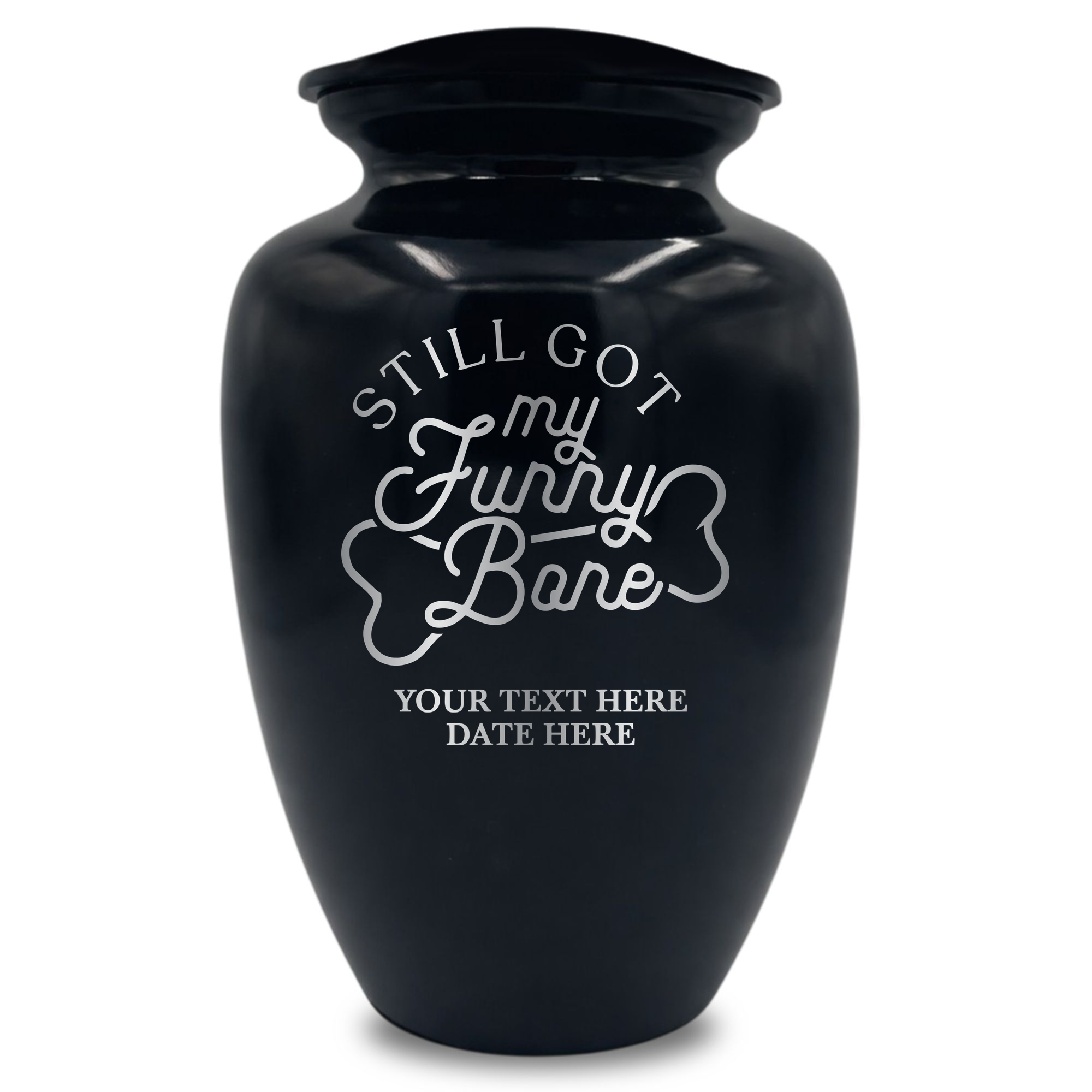 Polished Extra Large Human Cremation Urn 350 Cubic Inch - Engraved Aluminum | Funny Memorial