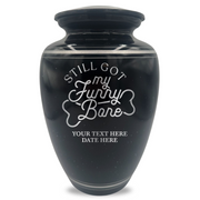 Extra Large Human Cremation Urn - 350 Cubic Inch - Black Spotted Finish with Silver Rim | Funny Memorial