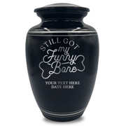 Human Cremation Urn - 350 Cubic Inch Capacity - Black with Silver Rim | Funny Memorial