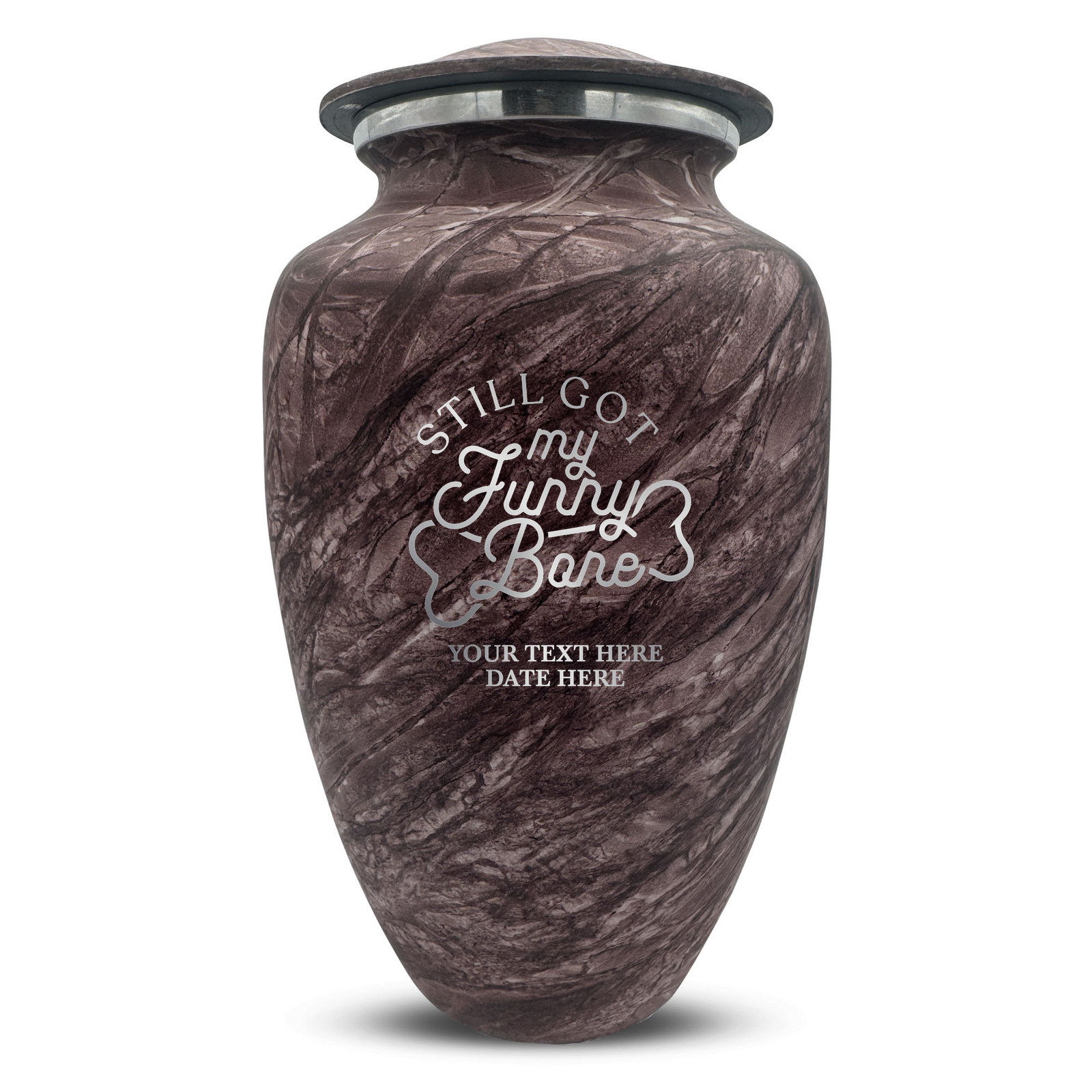 Custom Human Urns - Soft Whisper Collection - Simple Humor Design - Distressed Finish - 200 Cubic Inch