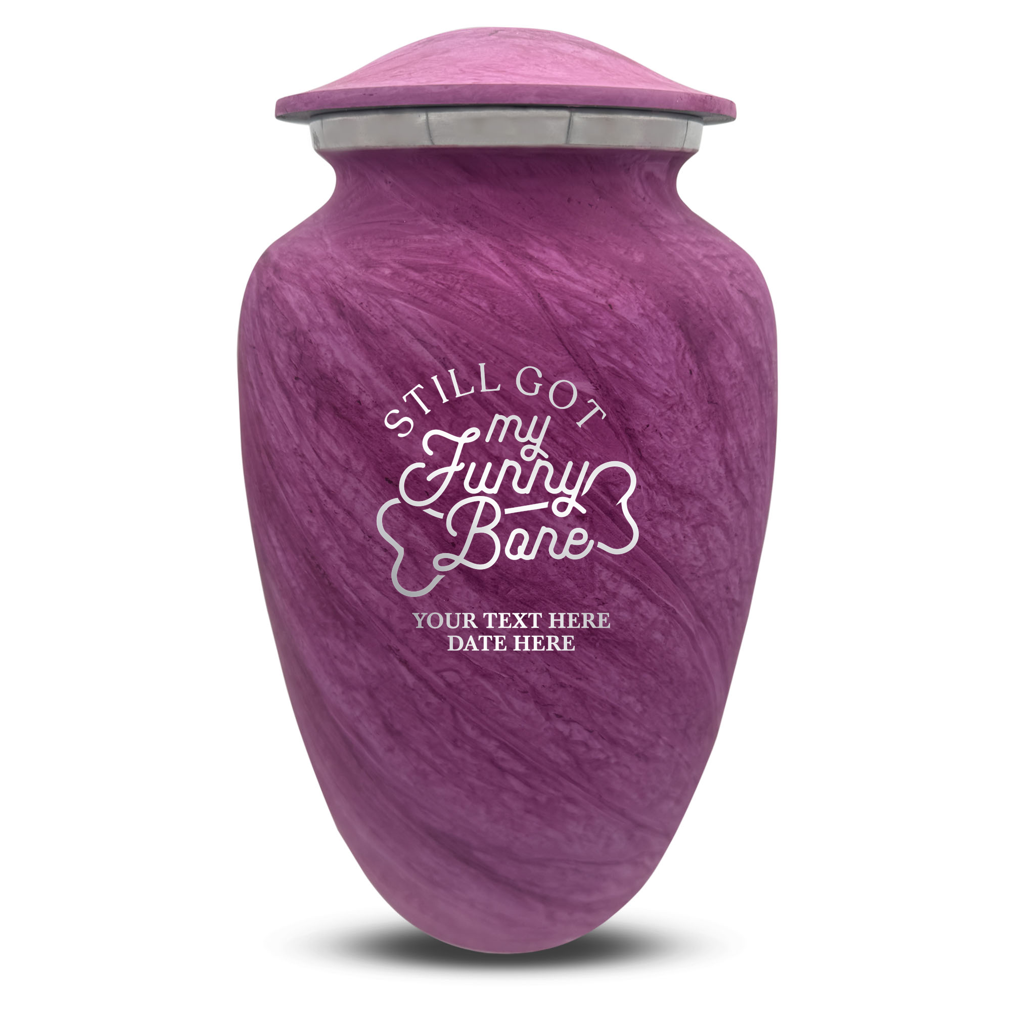 Custom Human Urns - Soft Whisper Collection - Simple Humor Design - Distressed Finish - 200 Cubic Inch
