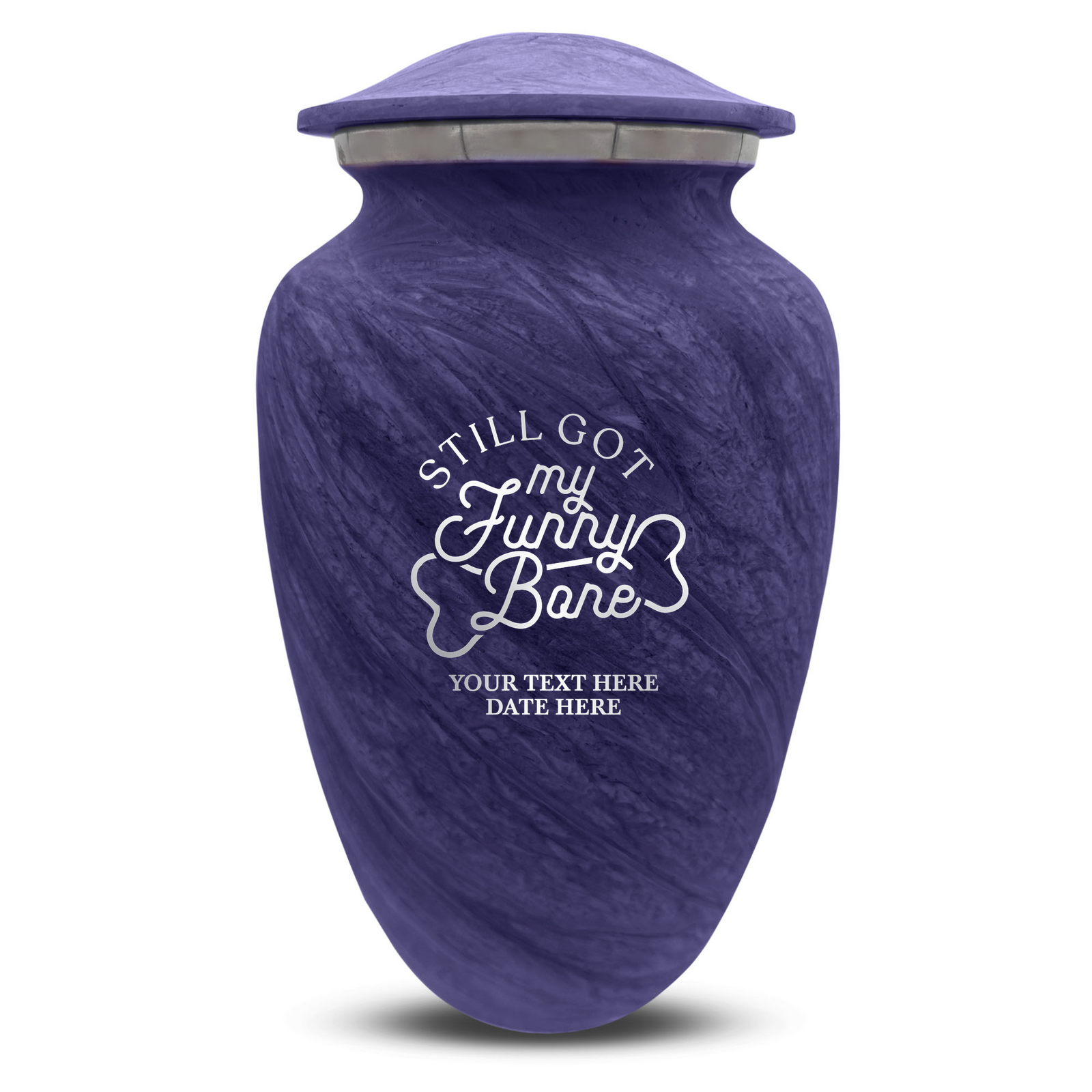 Custom Human Urns - Soft Whisper Collection - Simple Humor Design - Distressed Finish - 200 Cubic Inch