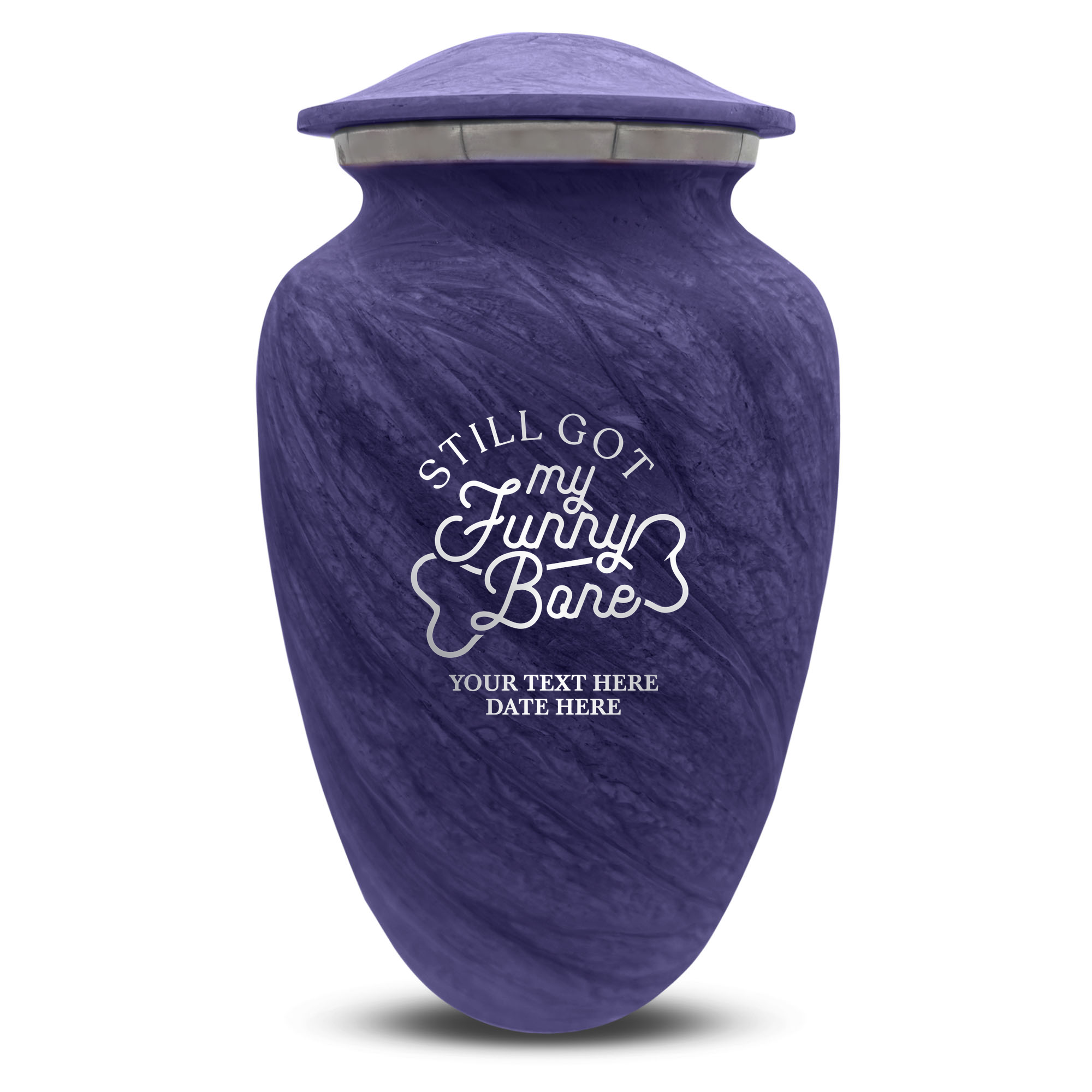 Custom Human Urns - Soft Whisper Collection - Simple Humor Design - Distressed Finish - 200 Cubic Inch