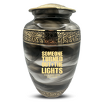 Custom Aluminum Cremation Urn for Human Ashes - Suzesta Pearl White Memorial Urn - Simple Humor Design - 200 Cubic Inch