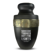 Custom Aluminum Human Urn - Simple Humor Design - Elite Collection with Gold Inlay - 200 Cubic Inch