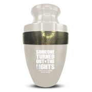 Custom Aluminum Human Urn - Simple Humor Design - Elite Collection with Gold Inlay - 200 Cubic Inch