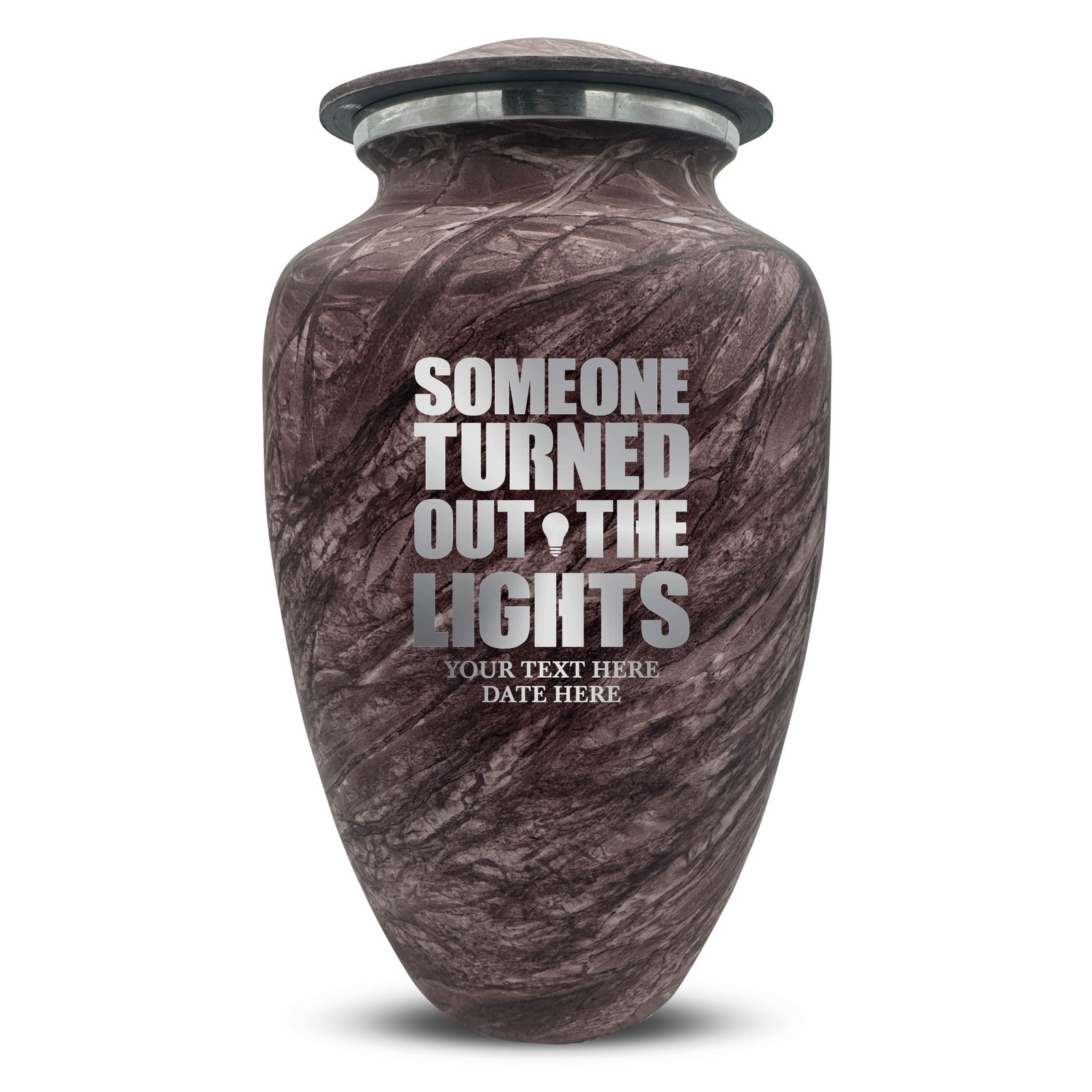 Custom Human Urns - Soft Whisper Collection - Simple Humor Design - Distressed Finish - 200 Cubic Inch