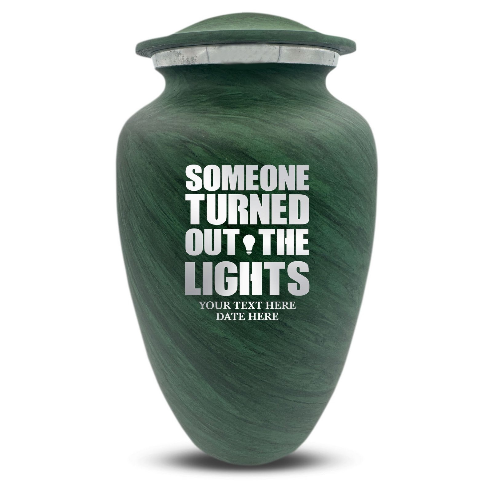 Custom Human Urns - Soft Whisper Collection - Simple Humor Design - Distressed Finish - 200 Cubic Inch