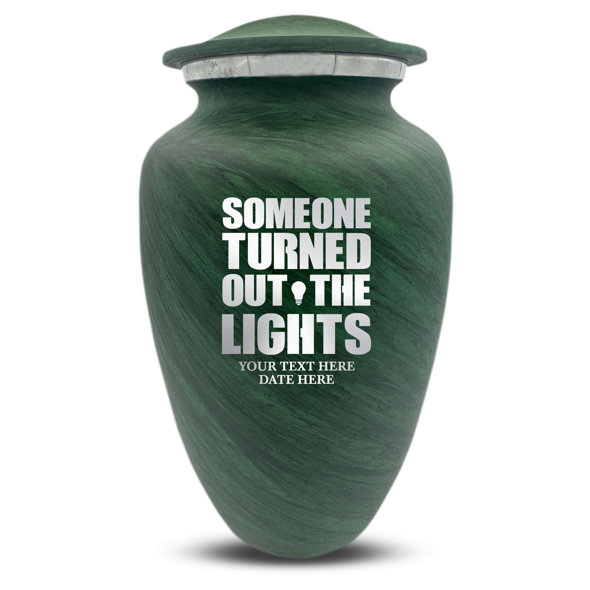 Custom Human Urns - Soft Whisper Collection - Simple Humor Design - Distressed Finish - 200 Cubic Inch
