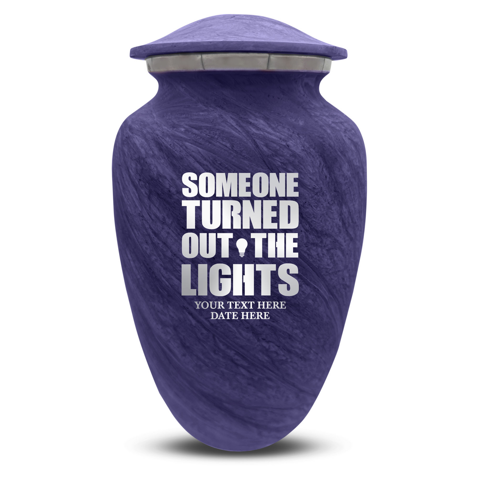 Custom Human Urns - Soft Whisper Collection - Simple Humor Design - Distressed Finish - 200 Cubic Inch
