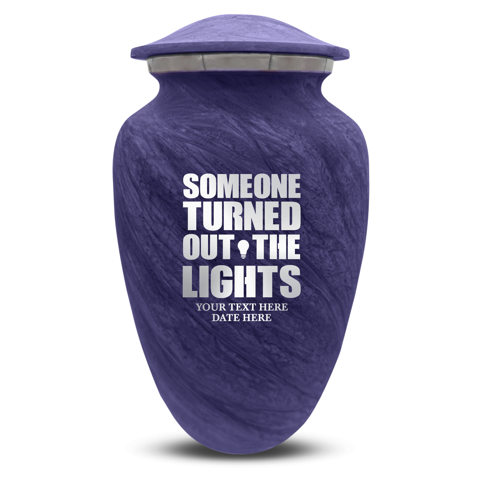 Custom Human Urns - Soft Whisper Collection - Simple Humor Design - Distressed Finish - 200 Cubic Inch