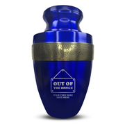 Custom Aluminum Human Urn - Funny Office Design - Elite Collection with Gold Inlay - 200 Cubic Inch