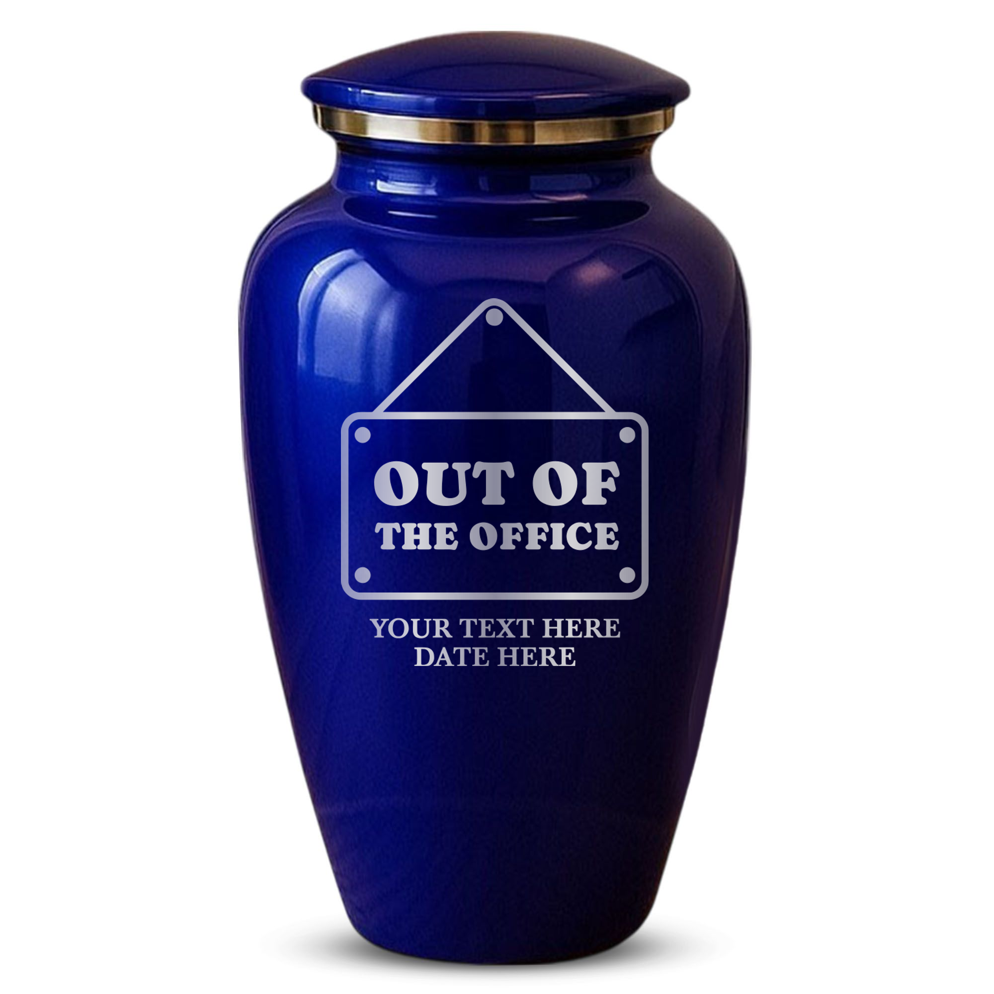 Splendor Human Cremation Urn - 200 Cubic Inch Capacity - Metal | Office Humor