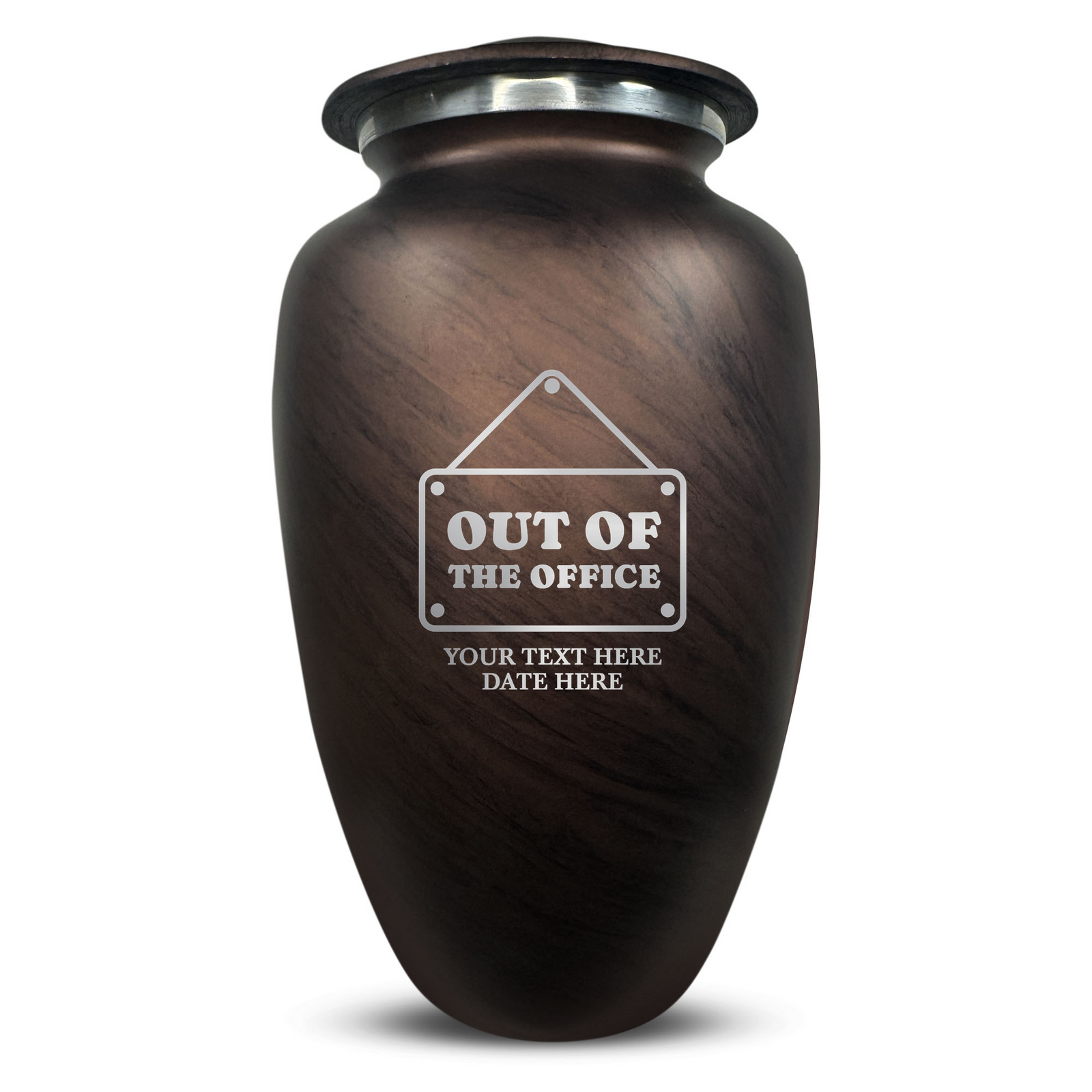 Custom Human Urns - Soft Whisper Collection - Funny Office Design - Distressed Finish - 200 Cubic Inch