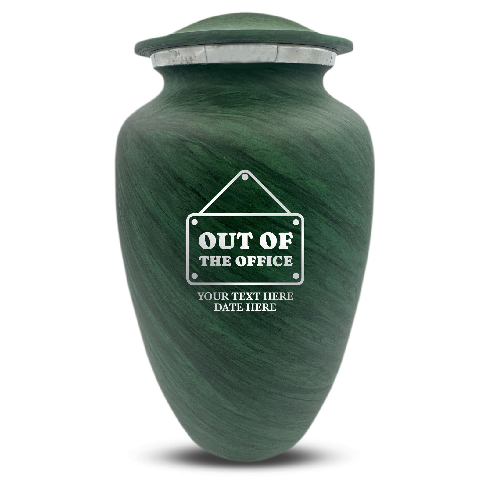 Custom Human Urns - Soft Whisper Collection - Funny Office Design - Distressed Finish - 200 Cubic Inch