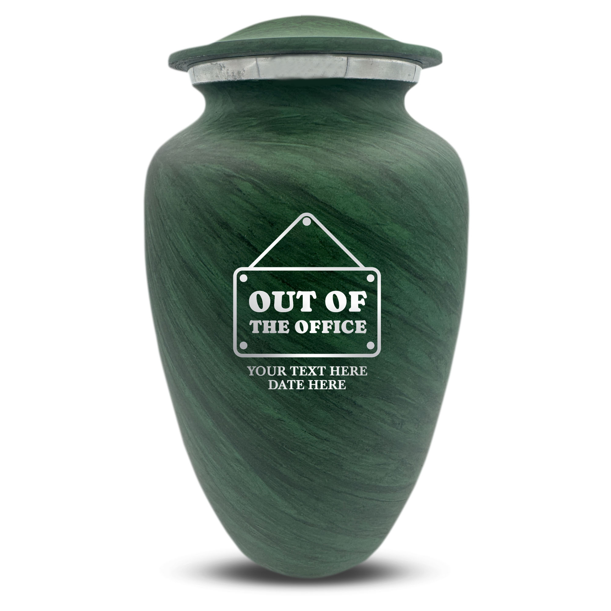 Custom Human Urns - Soft Whisper Collection - Funny Office Design - Distressed Finish - 200 Cubic Inch