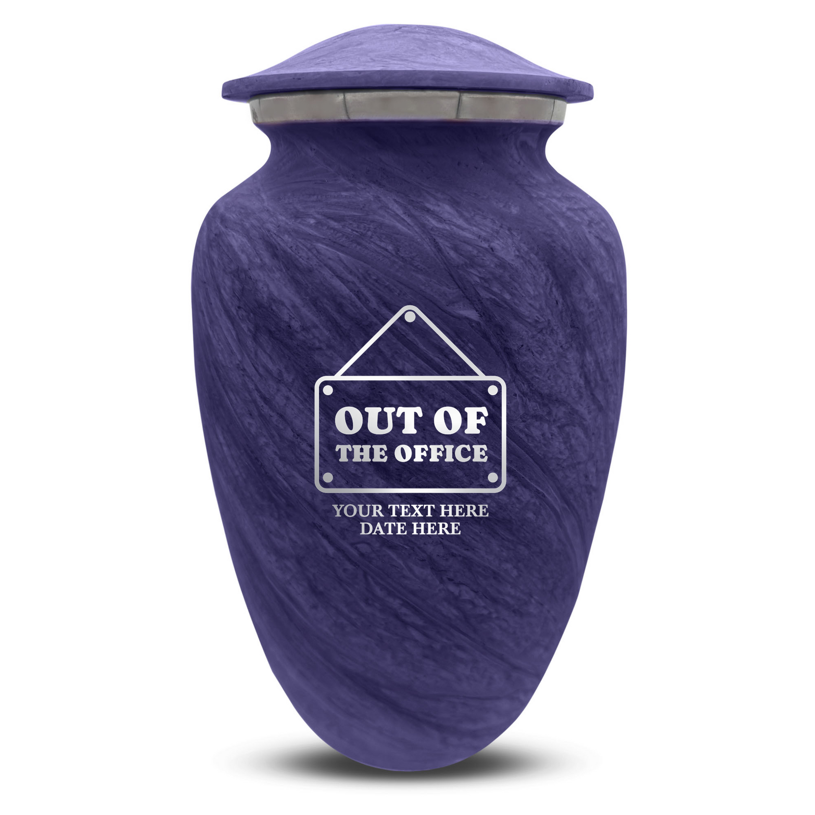 Custom Human Urns - Soft Whisper Collection - Funny Office Design - Distressed Finish - 200 Cubic Inch
