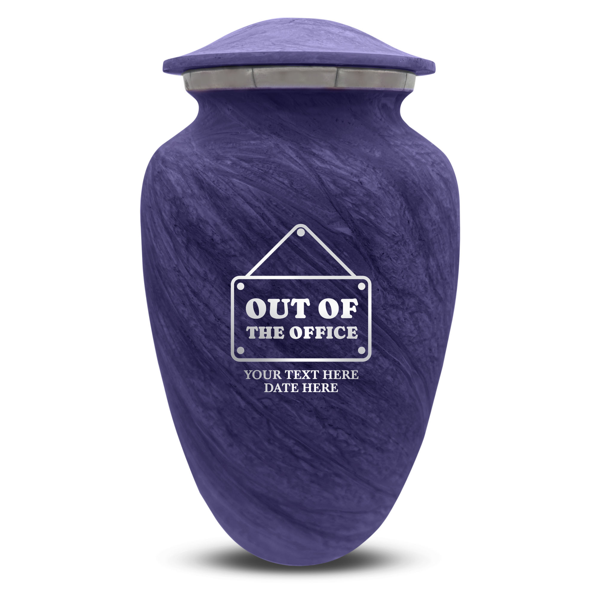 Custom Human Urns - Soft Whisper Collection - Funny Office Design - Distressed Finish - 200 Cubic Inch