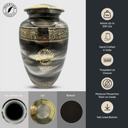 Custom Aluminum Human Urns - Suzesta Pearl White Memorial Urn - Funny Office Design - 200 Cubic Inch