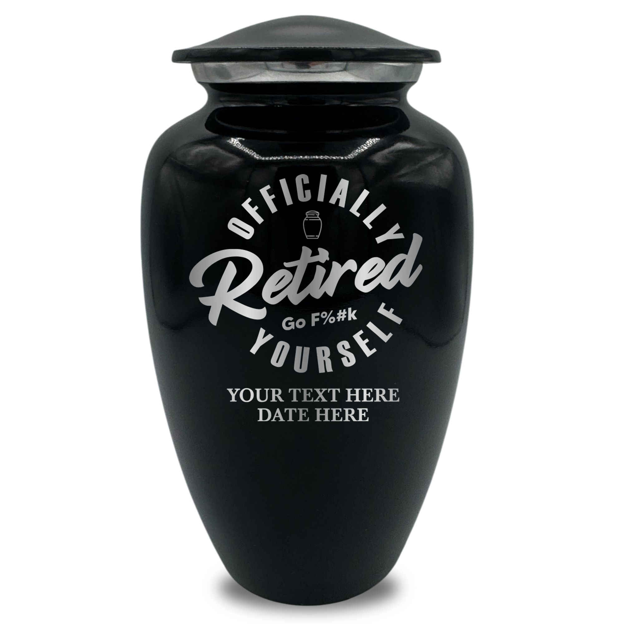 Splendor Human Cremation Urn - 200 Cubic Inch Capacity - Metal | Office Humor