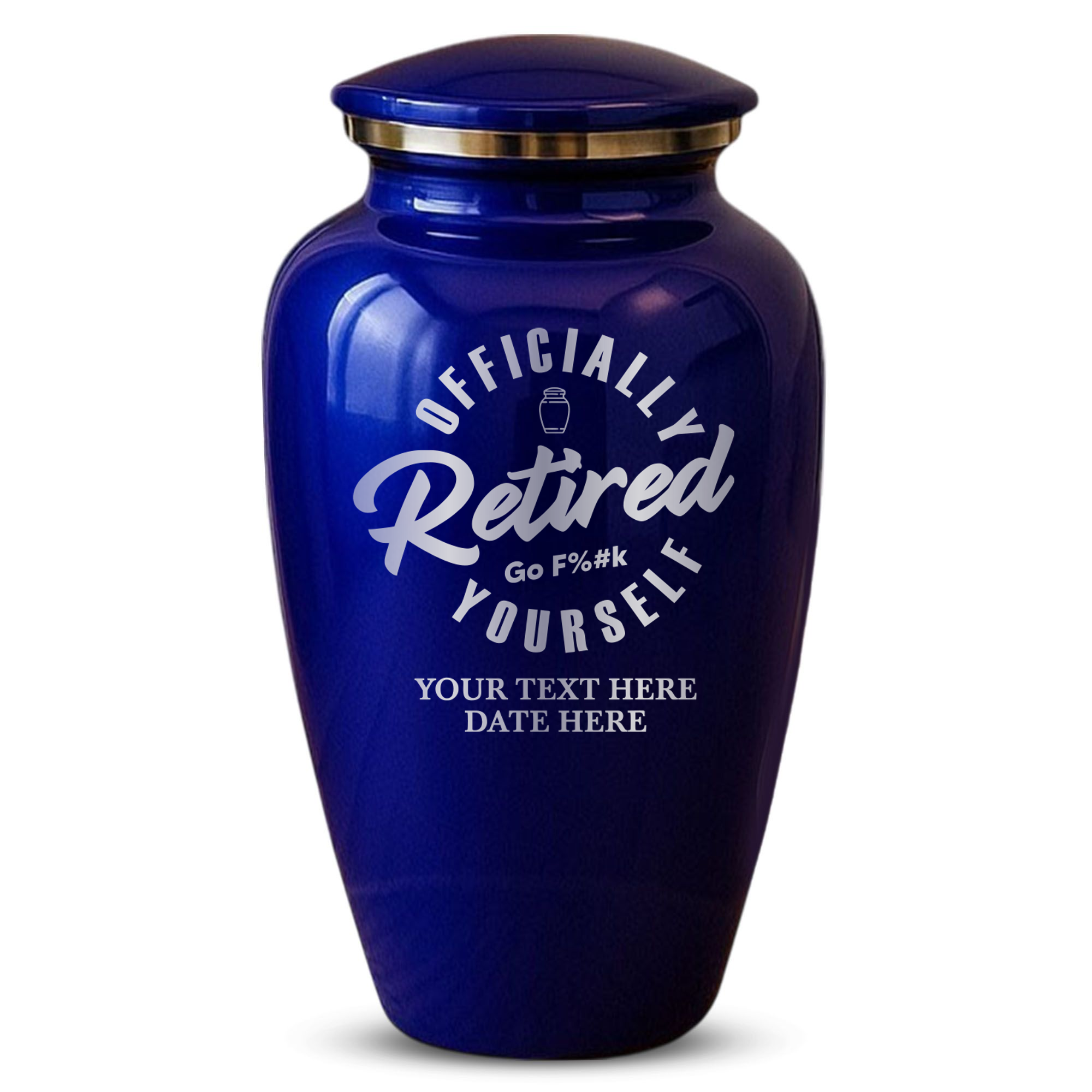 Splendor Human Cremation Urn - 200 Cubic Inch Capacity - Metal | Office Humor