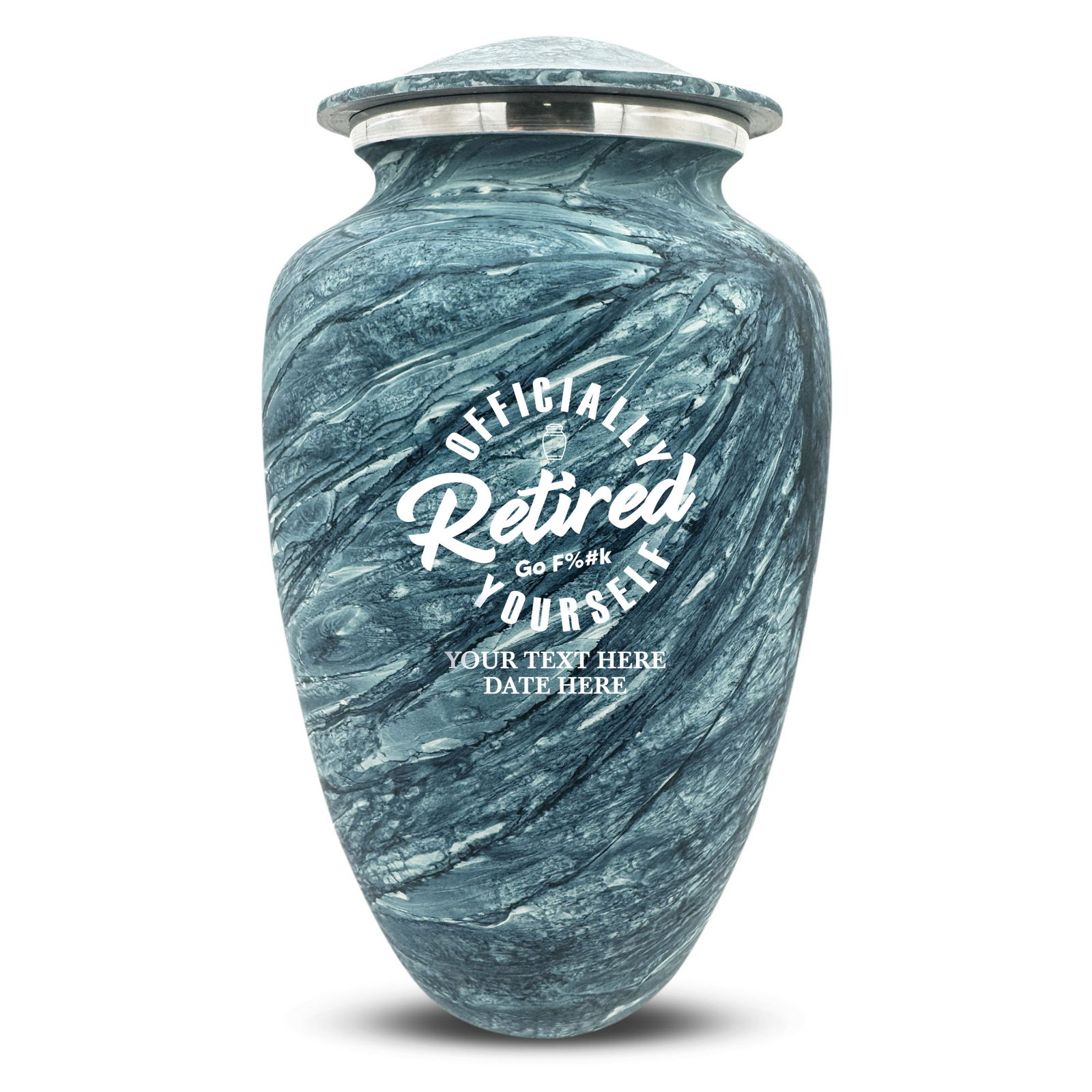 Custom Human Urns - Soft Whisper Collection - Funny Office Design - Distressed Finish - 200 Cubic Inch