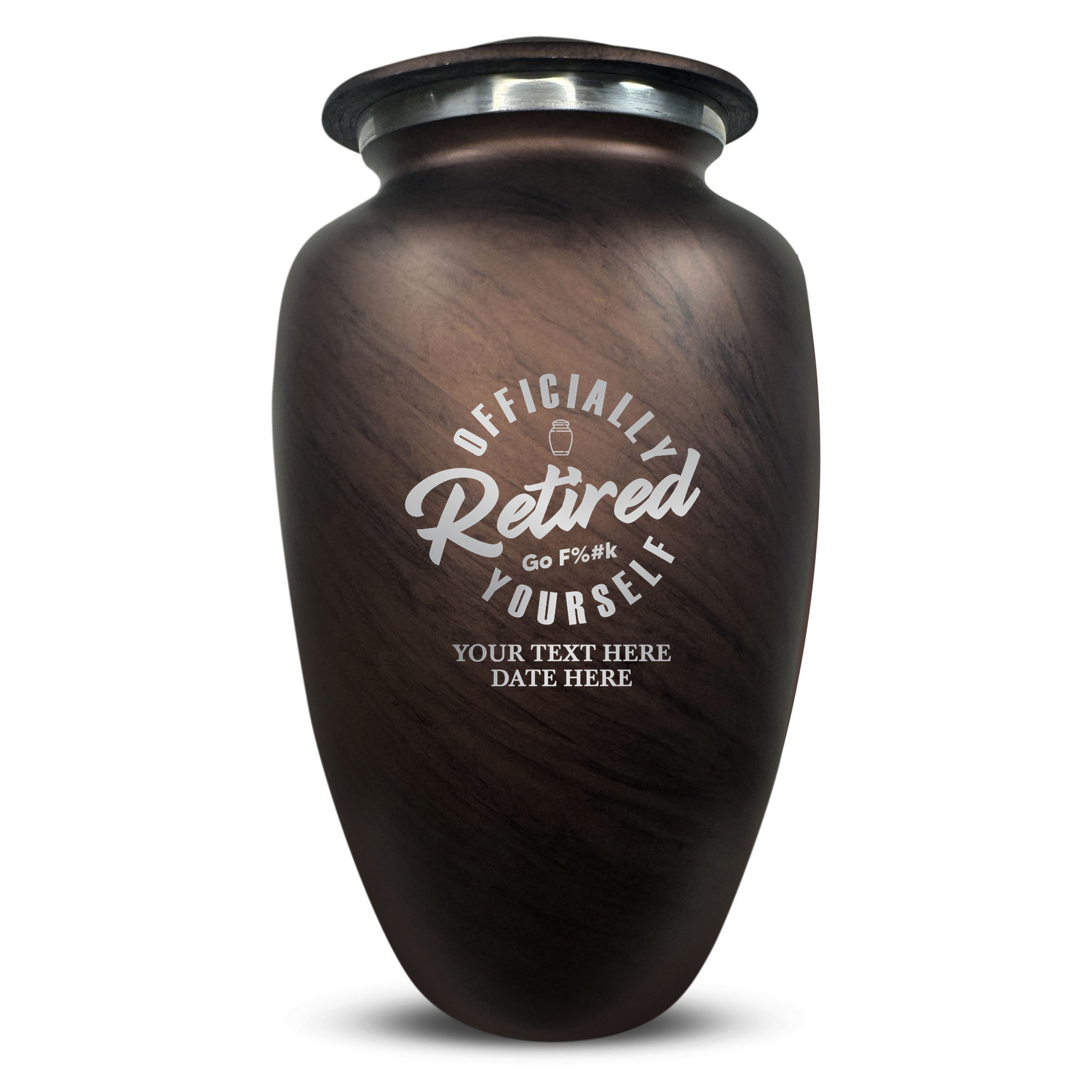 Custom Human Urns - Soft Whisper Collection - Funny Office Design - Distressed Finish - 200 Cubic Inch