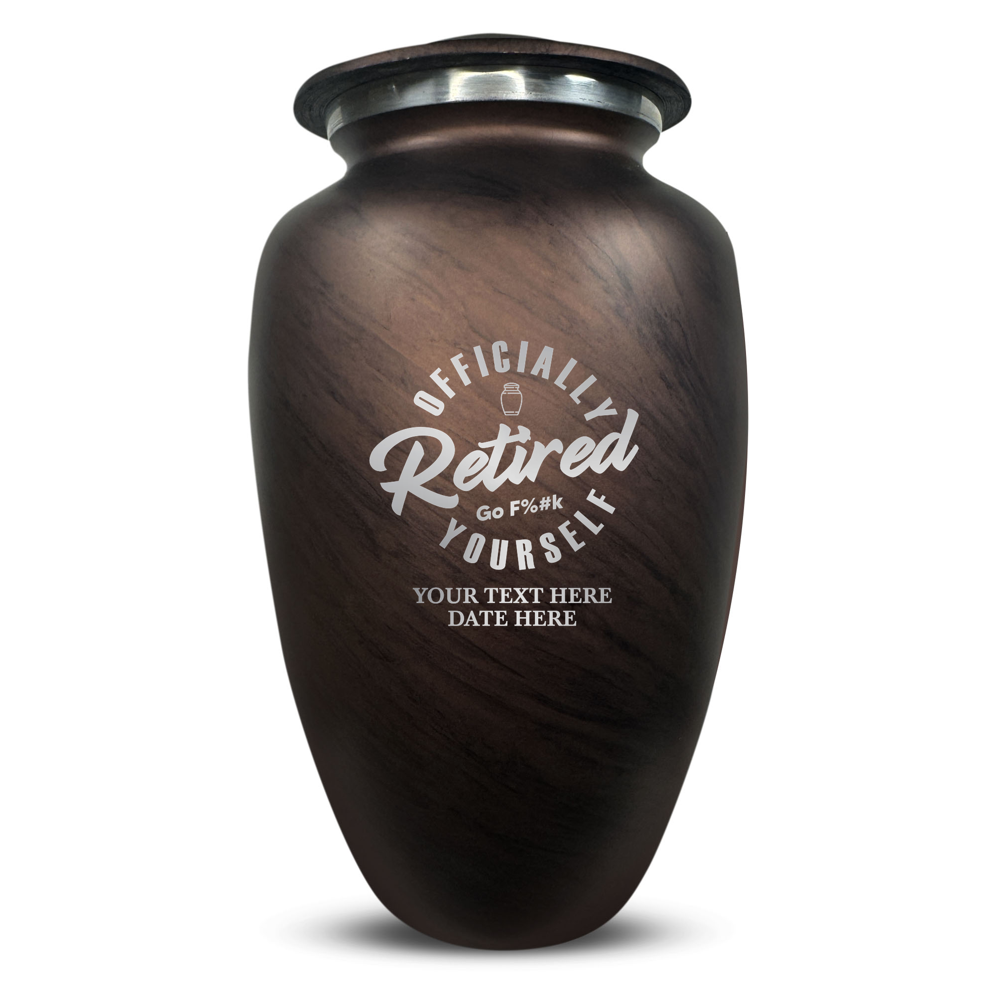 Custom Human Urns - Soft Whisper Collection - Funny Office Design - Distressed Finish - 200 Cubic Inch