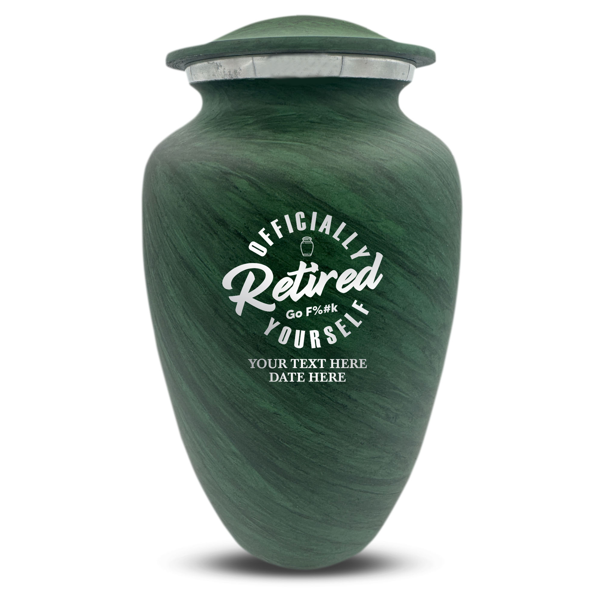 Custom Human Urns - Soft Whisper Collection - Funny Office Design - Distressed Finish - 200 Cubic Inch